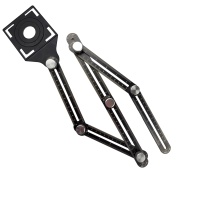 Линейка-шаблон-угломер складная с направляющей 6х6см