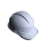Каска защитная строительная, бело-серебристая,ABS Plus
